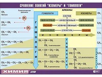 Таблица демонстрационная "Сравнение понятий изомер и гомолог" (винил 100x140) - fgospostavki.ru - Сургут