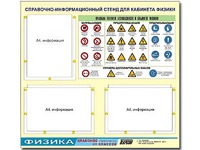 Стенд информационный "Правила техники безопасности в кабинете физики" (75*70, 3 кармана) - fgospostavki.ru - Сургут