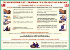 Таблица "Порядок действий при внезапной смерти" (100х140 сантиметров, винил) - fgospostavki.ru - Сургут