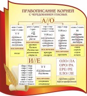 Стенд "Правописание корней с чередованием гласных" - fgospostavki.ru - Сургут